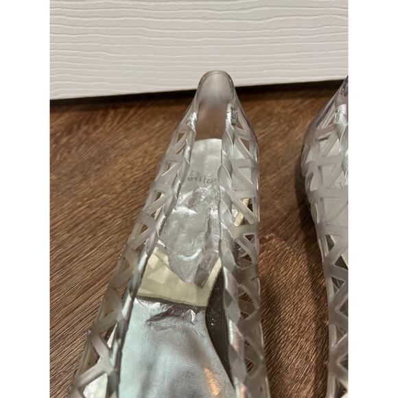 Stuart Weitzman Jellystone jelly ballet flats with clear rhinestones Women's 9 - Picture 9 of 11